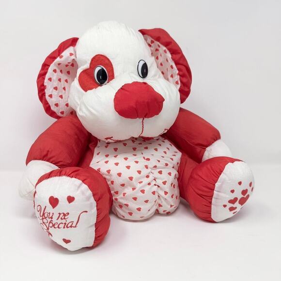 VTG Tb Trading Valentine's Dog Nylon Parachute Plush You're Special Red Hearts - Picture 1 of 12